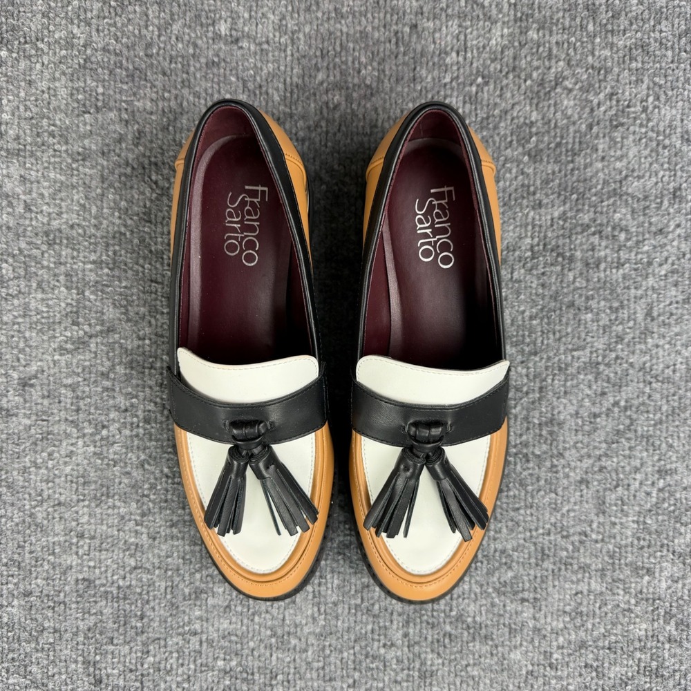 Franco Sarto Carolynn Tassel Loafers Womens 6M Tri-Color Block Platform Lug Sole - Picture 9 of 10